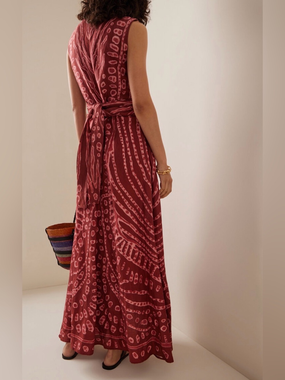 Altuzarra Red Linen blend PEMBINA MARKINGS MAXI Dress - Picture 6 of 6